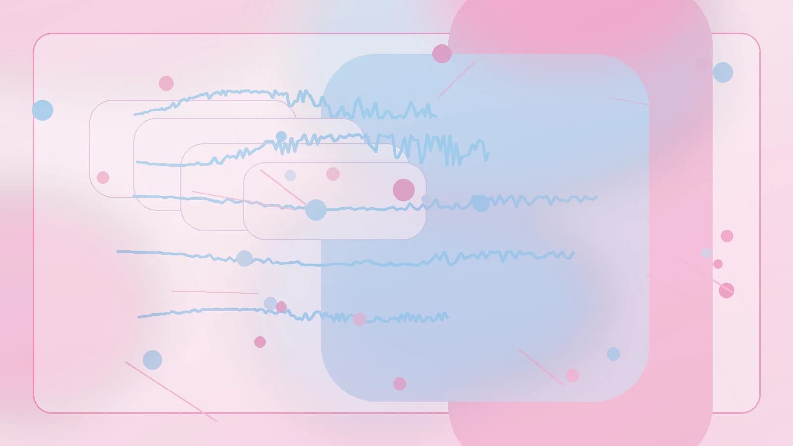 Ilustração editorial da campanha Outubro Rosa com elementos abstratos de saúde pública.